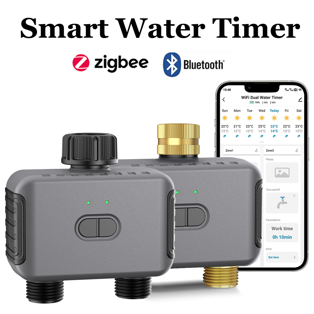 Smart Garden Is - Tuyaสมาร์ทจับเวลาน้ําZigbee/BTอัตโนมัติชลประทานController 2 Outlet Sprinklerรดน้ําระบบสนับสนุนAlexa Google