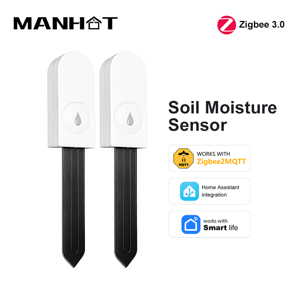 Smart Garden Sensors - เซ็นเซอร์วัดความชื้นในดิน Zigbee 3.0 พร้อมวัดอุณหภูมิและความชื้น เครื่องวัดอุณหภูมิและความชื้นสำหรับระบบอัตโนมัติในสวน ระบบตรวจจับการรดน้ำ