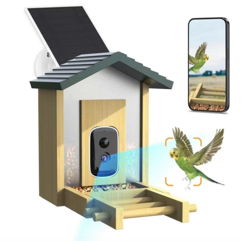 Smart Garden Ai - เครื่องให้อาหารนกไม้ไผ่ AI ความละเอียดสูง สำหรับใช้ในร่มและกลางแจ้ง อุปกรณ์สำหรับสวน